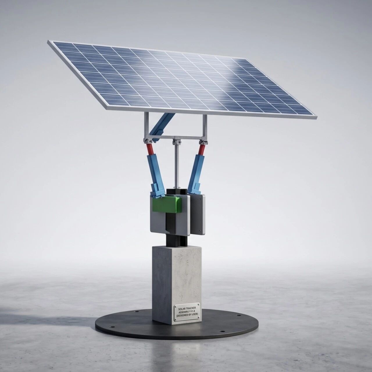 【工程机械】Solar Tracker太阳能***3D图纸 STEP格式