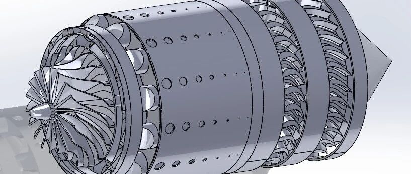 【发动机电机】small-scale turbojet engine小型涡轮喷气发动机3D图纸