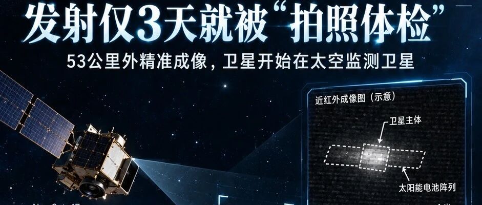 发射仅3天就被“拍照体检”：53公里外精准成像，HEO卫星开始在太空监测卫星