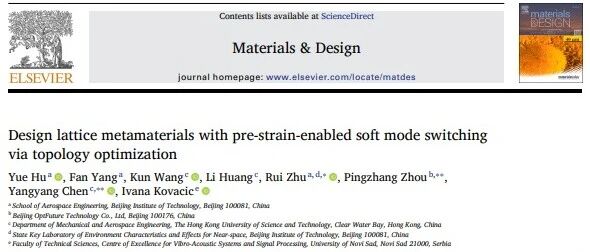优解未来与北京理工大学联合发表研究成果：预应变驱动晶格超材料“软模式”切换