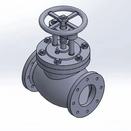 【泵缸阀杆】Stop valve流体控制与调节的截止阀3D图纸 Solidworks设计